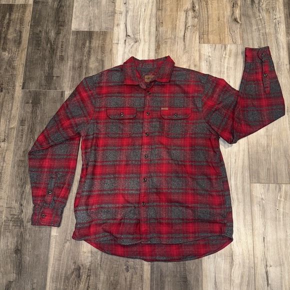 Orvis Other - Orvis Shirt Mens XL Red Flannel‎ Buffalo Plaid Shacket Western Flap Pockets